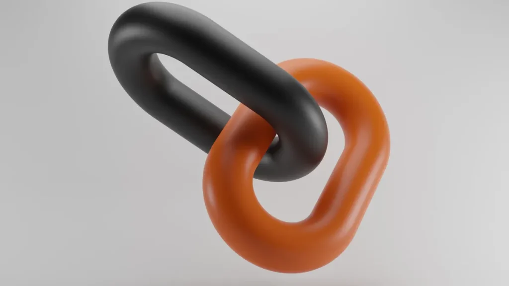 Interlinked chain links symbolizing internal connections